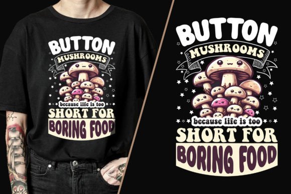 Button Mushrooms: A Classy Graphic for Timeless T-Shirt Designs