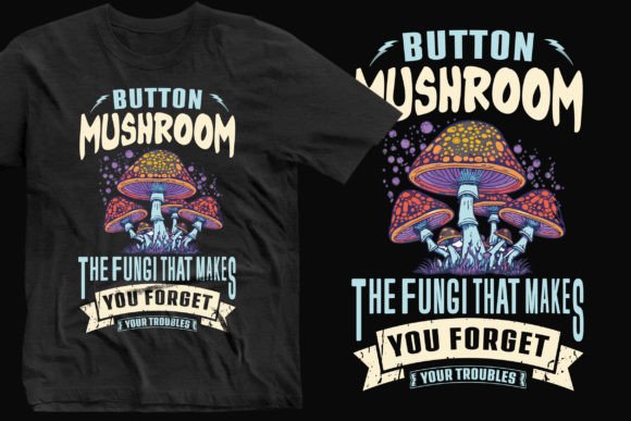 Button Mushrooms Graphics for Modern T-Shirt Designs
