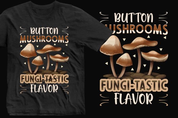Button Mushrooms Graphics for Whimsical T-Shirt Designs