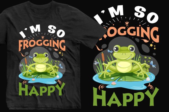 Graphic Review: Frogging Happy T‑Shirt Design