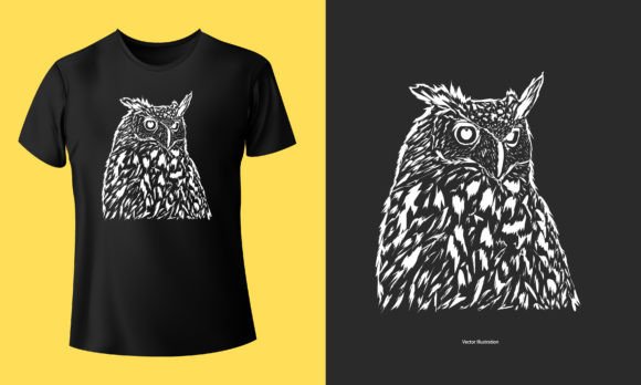 Great Horned Owl T-Shirt Graphics for Clean Editorial Use
