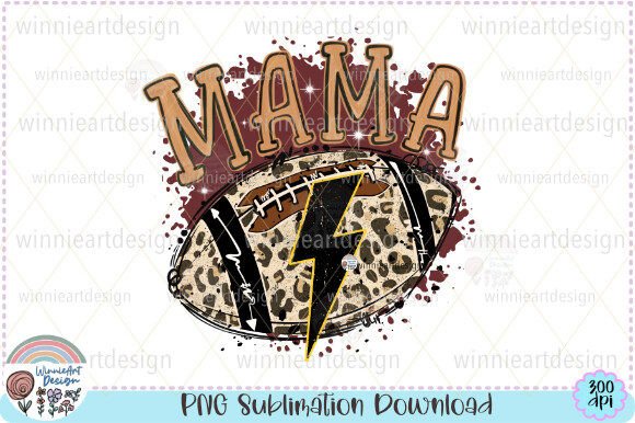 Mama Football Western Lightning Bolt Graphics for T-Shirt Designs