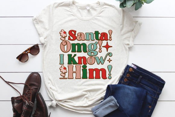 Retro Christmas OMG Santa Graphics for T-Shirt Designs