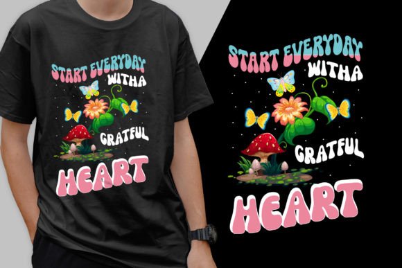 Start with Grateful Heart Stylish Tee: Graphics & T-Shirt Design